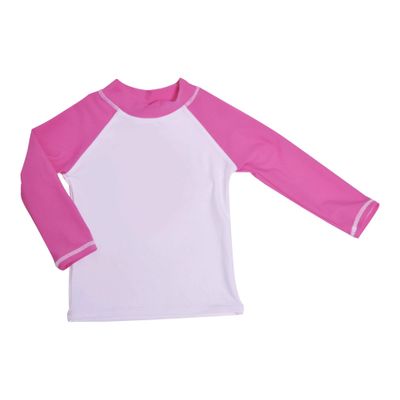 Flap Happy Girls UPF 50+ Colorblock Rash Guard/Swim Top, Kohala, 6X/7