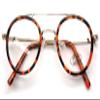 V.W.E. Vintage Inspired Metal Bridge and Temple - Clip-On Look Clear Lens Glasses (Tortoise/Gold, Clear) view 1