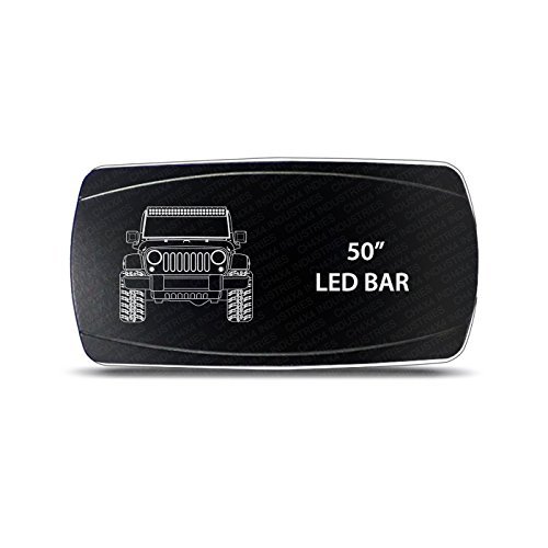 CH4X4 Rocker Switch 50" Led Bar Symbol - Horizontal - Red Led