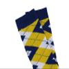 Argyle Men's Cotton Blend Dress Socks Yellow Navy Blue Size 7-13 view 3