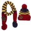 Little Kids Knitted Winter Beanie Hat and Scarf Set, 6 Months to Toddlers (Blue/Yellow) view 4