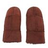 URSFUR Unisex Winter Sheepskin Mittens Wool Lining - Brown view 3