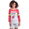 Ultra Game NBA Official Women's Raglan Baseball 3/4 Long Sleeve Shirt, Miami Heat, Team Color, Small view 1
