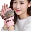 LerBen Women Winter Gloves Wool Fingerless Texting Gloves with Mitten Cover view 1