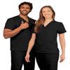 Adar Uniforms Universal Unisex Scrubs - V-Neck Top - 2600 - Black - XXS view 3