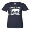 Go All Out XX-Large Navy Womens Save The Chubby Unicorns Funny Rhino T-Shirt view 3