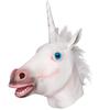 Fun World Unisex-Adult's Unicorn Costume Latex Mask, White, Standard view 1