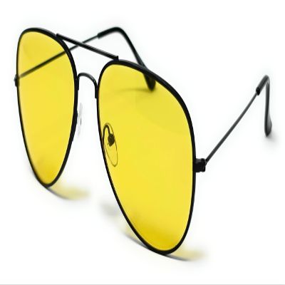 WebDeals - Aviator Silver Mirror or Color Mirror Metal Frame Sunglasses (Black, Yellow) 