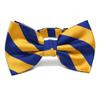tiemart Striped Bow Tie (Royal Blue and Golden Yellow) view 1