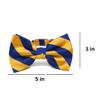 tiemart Striped Bow Tie (Royal Blue and Golden Yellow) view 2