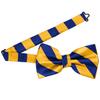 tiemart Striped Bow Tie (Royal Blue and Golden Yellow) view 4
