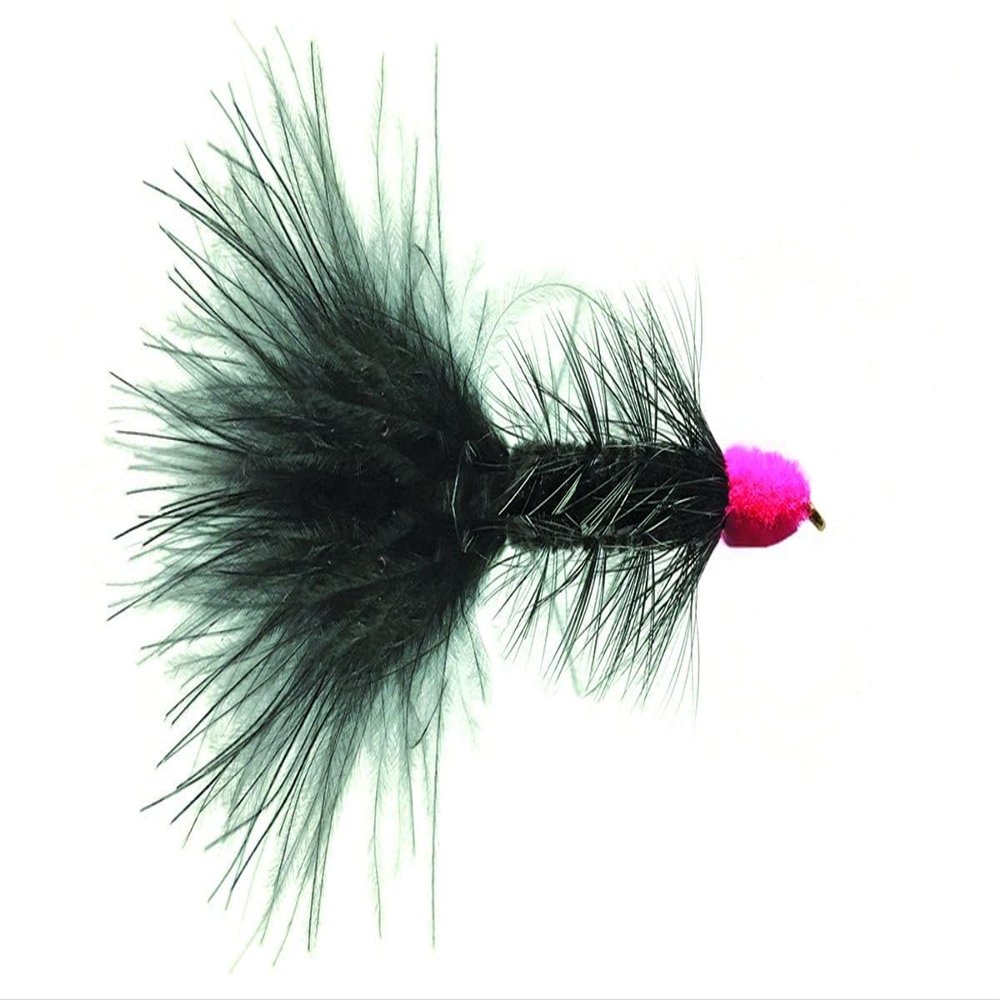 Egg Sucking Leech Fly Fishing Flies (Black-Pink, 8)