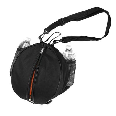 FoRapid Size 7 (29.5") Basketball Bag Soccer Ball Football Volleyball Softball Sports Ball Bag Holder Carrier+Adjustable Shoulder Strap 2 Side Mesh Pockets f/Water Bottle Towel Sports Shoes (Black)