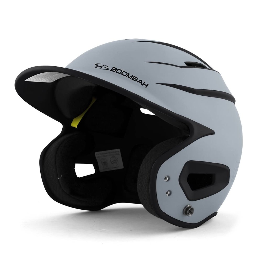 Boombah DEFCON Batting Helmet Sleek Profile Gray/Black - Size Junior 6 1/4" - 7"