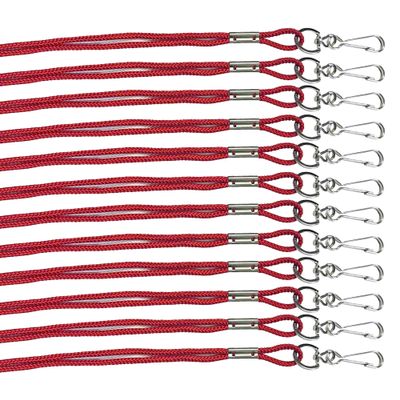 Cannon Sports Nylon Lanyards for ID Badges, Whistles & Referees (Red - 12 Pack)