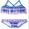 Kanu Surf Girls' Toddler Kayla Fringe Bikini Swimsuit, Pink/Blue, 2T view 1