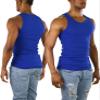 ToBeInStyle Mens Workout A-Shirt Long Muscle Shirt Tank Top - Blue - 3XL view 3
