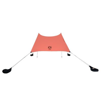 Neso Grande Portable Beach Tent Sun Shelter - Lightweight Beach Shade Canopy - Easy Setup for Family Outings - Patented Reinforced Corners - UPF 50+ Sun Protection - 7ft Tall, 9 x 9ft - Coral