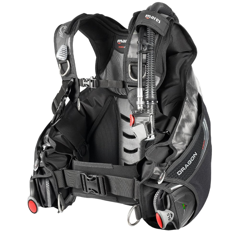 Mares Unisex Dragon SLS Weight System Scuba Diving BCD | Durable Stable Underwater Buoyancy Compensator | High-Lift Capacity, 420 D Cordura, Large Cargo Pockets - Small