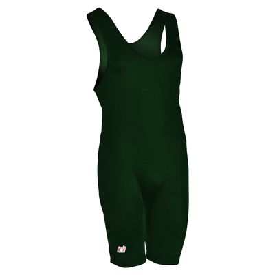 Brute Heavy Weight Fabric Wrestling Singlet - Hunter Green - Small