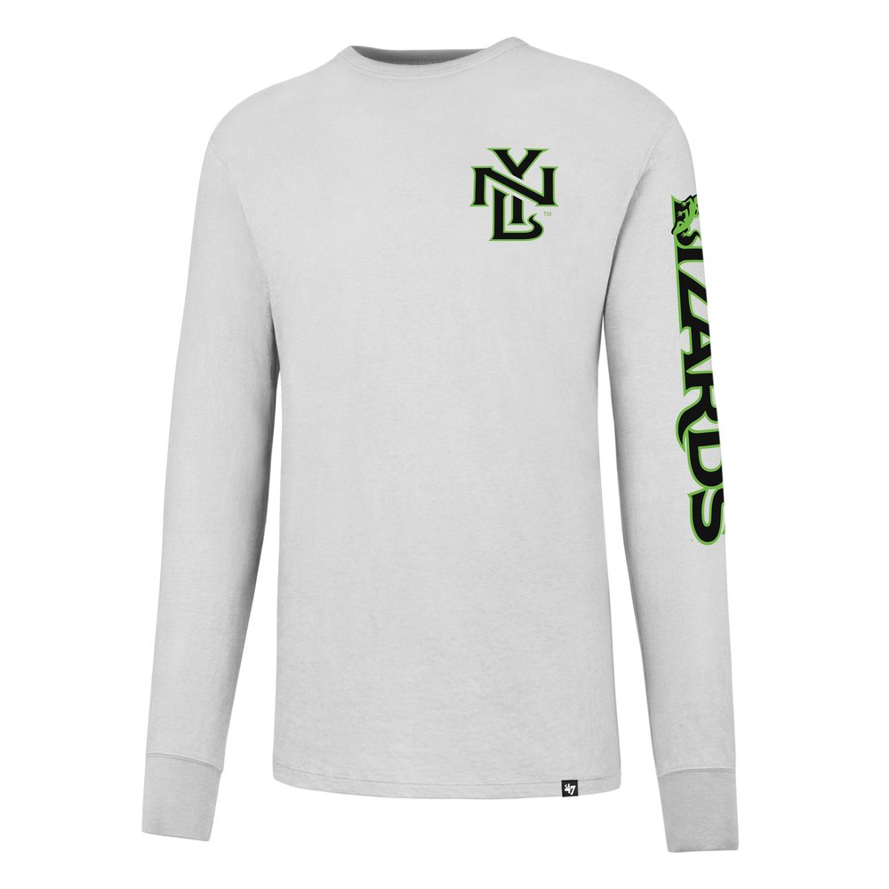 '47 MLL New York Lizards Men's Crosstown Team Long Sleeve Tee, XX-Large, White Wash