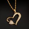24K Gold Plated Rhinestone Crystals Heart Pendant Necklace for Valentine's Day Gift view 4