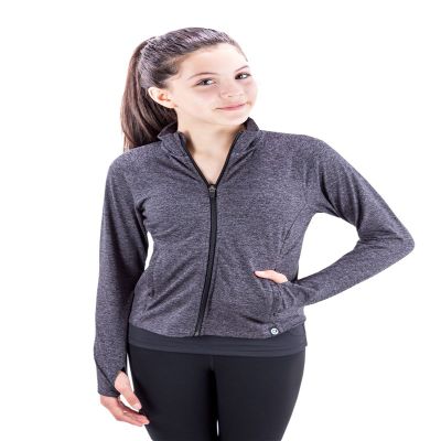 Covalent Activewear Girls Flex Jacket-92-YL Carbon Heather