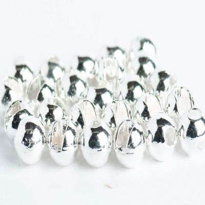 Blue Wing Olive Slotted Tungsten Beads for Fly Tying- 100 Pack (Silver, 2.8 mm (7/64"))