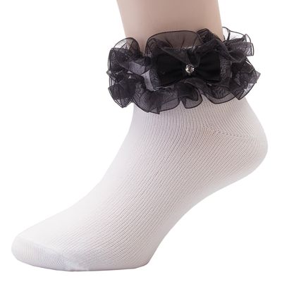 OLIVIA KOO Girl's Organza Multi Ruffle Top Anklet Socks (Infant to 11 Years)