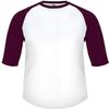 Badger Sports B-Baseball Youth Tee White/Maroon Large view 1