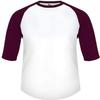 Badger Sports B-Baseball Youth Tee White/Maroon Large view 2