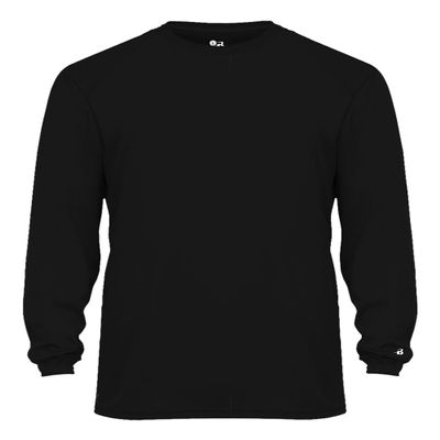 Badger Sport C2 Black Youth Large Long Sleeve Wicking Tee