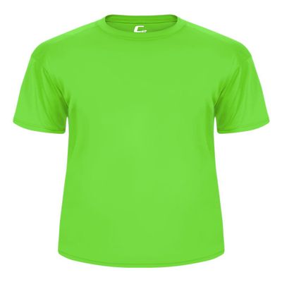 Badger Sport C2 Bright Lime Green Youth Large Short Sleeve Wicking Tee