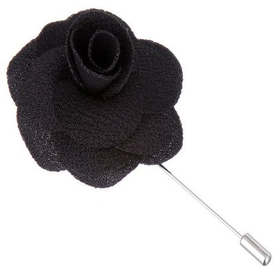 Flairs New York Gentleman's Essentials Premium Handmade Flower Lapel Pin Boutonniere (Pack of 1 Pin, Midnight Black Begonia)