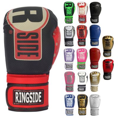 Ringside Apex Bag Gloves, IMF-Tech Synthetic Boxing Gloves with Secure Wrist Support, Ideal for Men and Women, Black and Red, L/XL