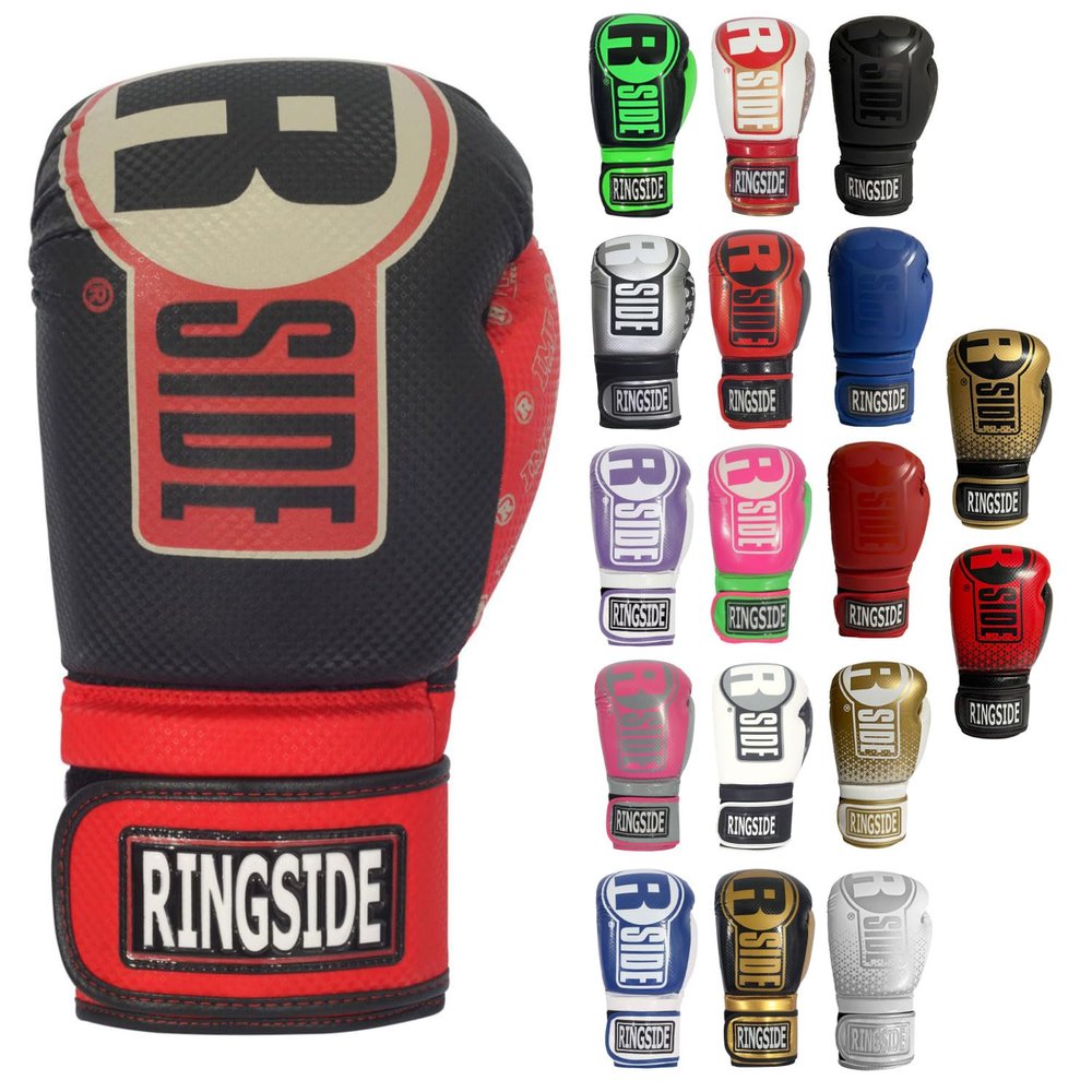Ringside Apex Bag Gloves, IMF-Tech Synthetic Boxing Gloves with Secure Wrist Support, Ideal for Men and Women, Black and Red, L/XL