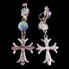 Long Cross Clip on Earrings No Pierced for Women Fashion Gold Plated Earrings (Multicolor) view 2