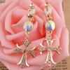Long Cross Clip on Earrings No Pierced for Women Fashion Gold Plated Earrings (Multicolor) view 3