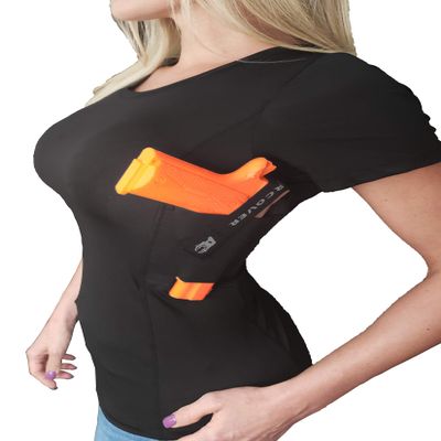 AC UNDERCOVER Women's Concealment Scoop Neck T-Shirt Holster (Black, XLarge)