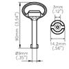 204-0107.00-00000 Compatible Double Bit 3mm Pin Key Black Zinc Die (EMKA 1004-05) view 2
