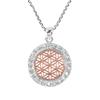 AeraVida Flower of Life Rose Gold Over Silver .925 Sterling Silver Pendant Necklace | Flower of Life Pendant Sterling Silver | Linked Chain Necklaces for Women view 1