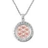 AeraVida Flower of Life Rose Gold Over Silver .925 Sterling Silver Pendant Necklace | Flower of Life Pendant Sterling Silver | Linked Chain Necklaces for Women view 3
