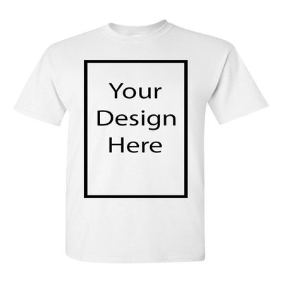 Add Your Own and Text Design Custom Personalized Adult T-Shirt Tee (XXX Large, White)