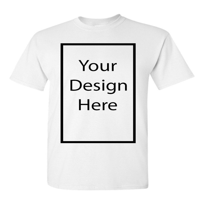 Add Your Own and Text Design Custom Personalized Adult T-Shirt Tee (XXX Large, White)