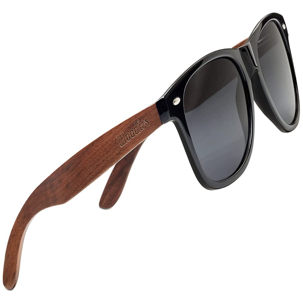 Woodies Polarized Walnut Wood Sunglasses with Free Bamboo Sunglasses Case for Men and Women | 100% UVA/UVB Protection