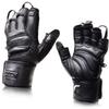 Elite Leather Gym Gloves with Built in 2" Wide Wrist Wraps Grip & Design for Weightlifting Power Lifting Bodybuilding & Strength Training Workout Exercises (Black, X-Small) view 1