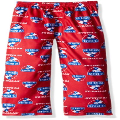 MLS FC Dallas Boys All Over Team Logo Sleepwear Printed Pants, Red, Small (4)