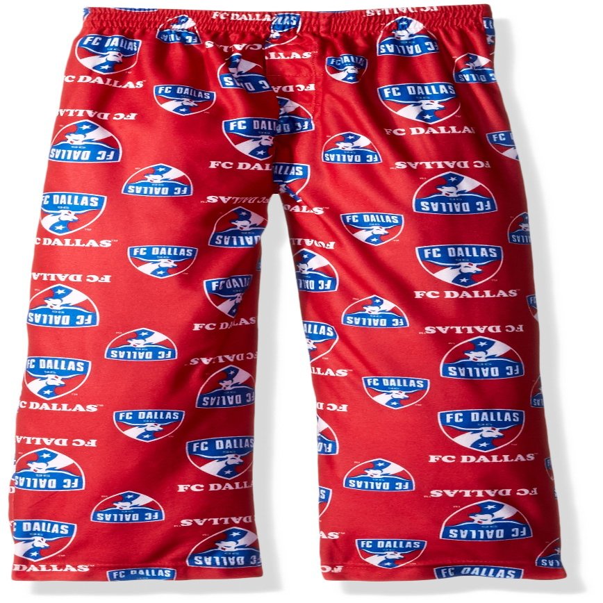 MLS FC Dallas Boys All Over Team Logo Sleepwear Printed Pants, Red, Small (4)
