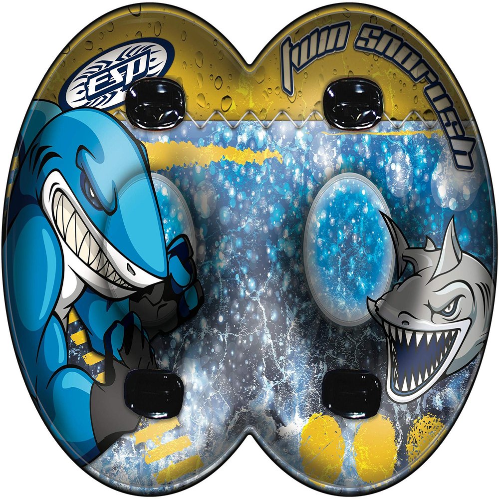 Emsco Group ESP 61" Gemini Inflatable Snowtube and Pool Tube - Two Riders with Four Grab Handles Graphic