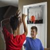 Silverback 23" LED Light-Up Over the Door Mini Basketball Hoop Includes Mini Basketball and Air Pump , Black view 2
